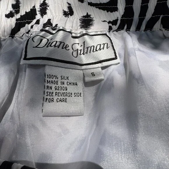 Diane Gilman Vintage Womens‎ Silk Zebra Print Knee Length Skirt S Glam Party - Picture 2 of 8